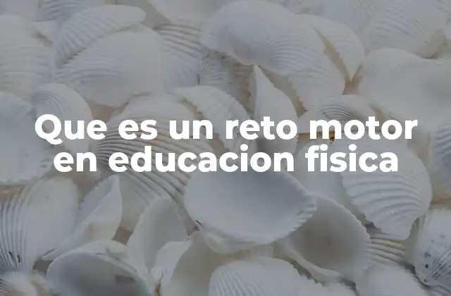 Que es un Reto Motor en Educacion Fisica