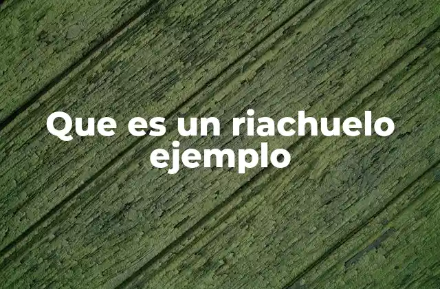 Que es un Riachuelo Ejemplo