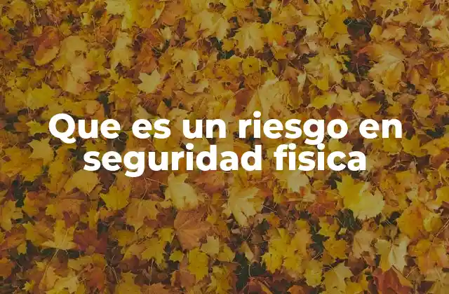 Que es un Riesgo en Seguridad Fisica