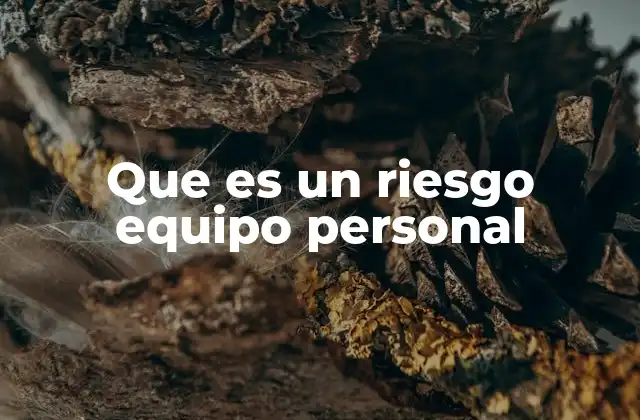 Que es un Riesgo Equipo Personal