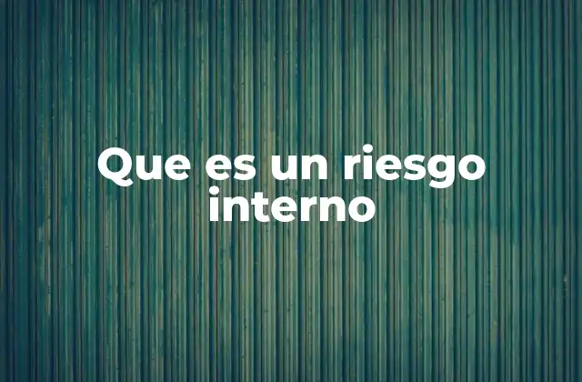 Que es un Riesgo Interno