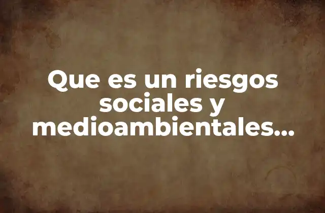 Que es un Riesgos Sociales y Medioambientales Prezi