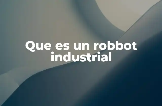 Que es un Robbot Industrial