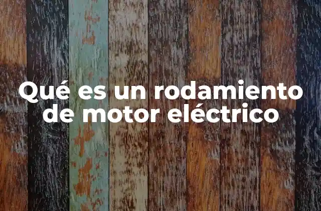Qué es un Rodamiento de Motor Eléctrico