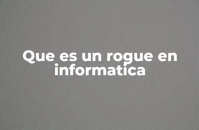Que es un Rogue en Informatica