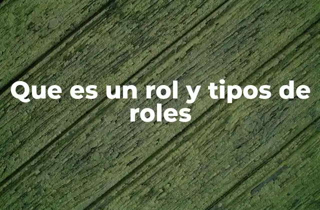 Que es un Rol y Tipos de Roles