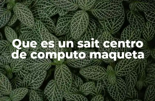 Que es un Sait Centro de Computo Maqueta