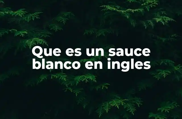 Que es un Sauce Blanco en Ingles 2 ¿Cómo se describe el sauce blanco en inglés?