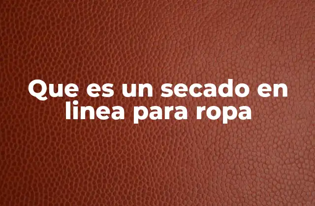 Que es un Secado en Linea para Ropa