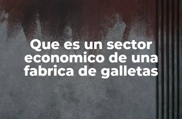 Que es un Sector Economico de una Fabrica de Galletas