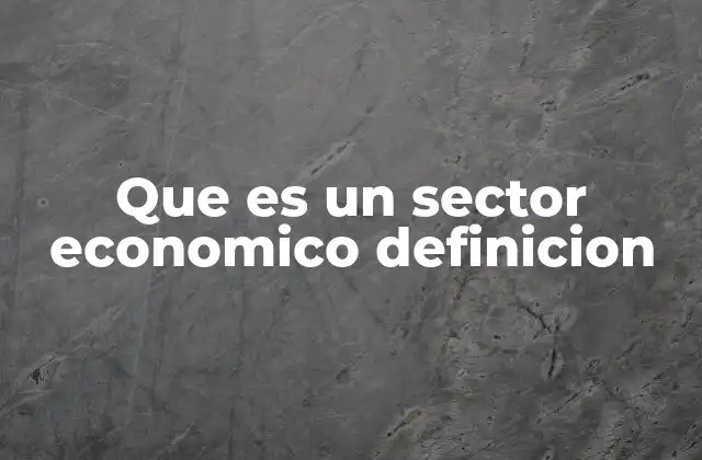 Que es un Sector Economico Definicion 2 La estructura de la actividad económica sin mencionar directamente el concepto