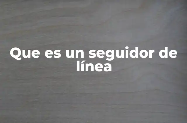 Que es un Seguidor de Línea