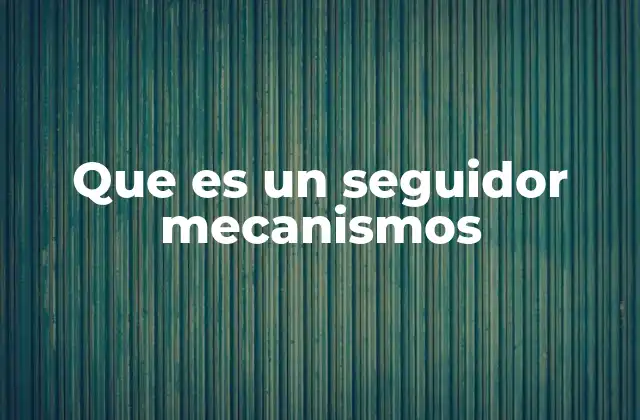 Que es un Seguidor Mecanismos