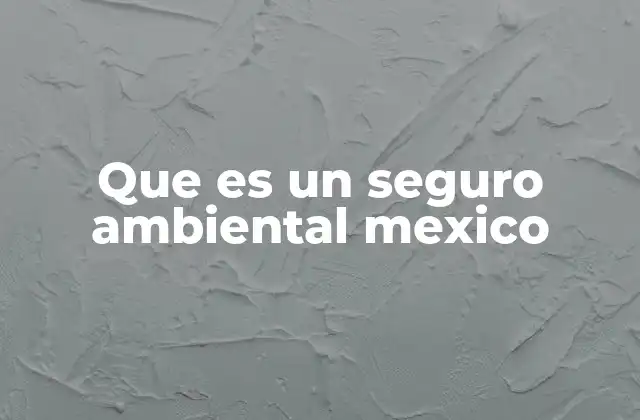 Que es un Seguro Ambiental Mexico