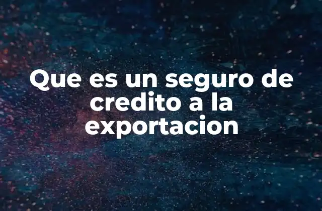 Que es un Seguro de Credito a la Exportacion
