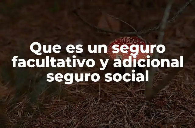 Que es un Seguro Facultativo y Adicional Seguro Social