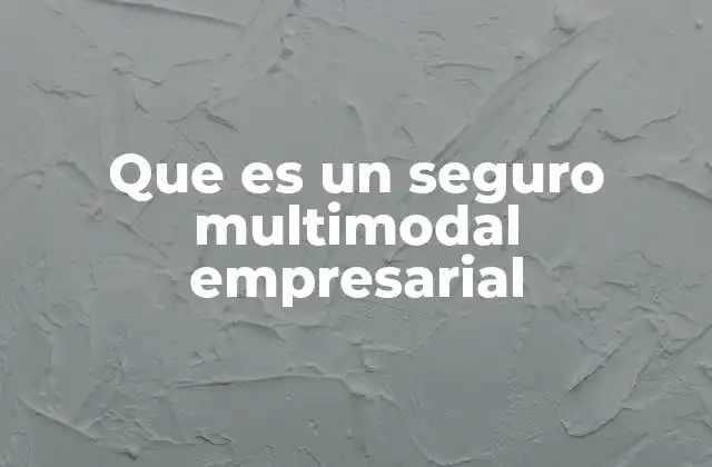 Que es un Seguro Multimodal Empresarial