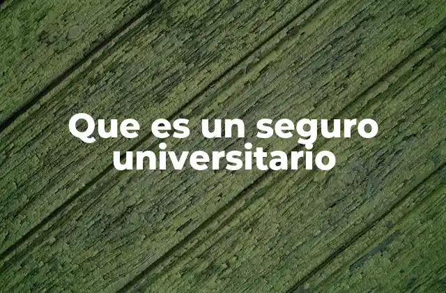 Que es un Seguro Universitario