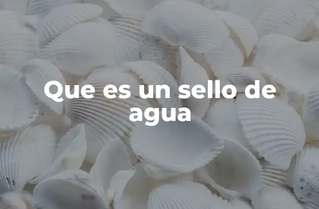 Que es un Sello de Agua