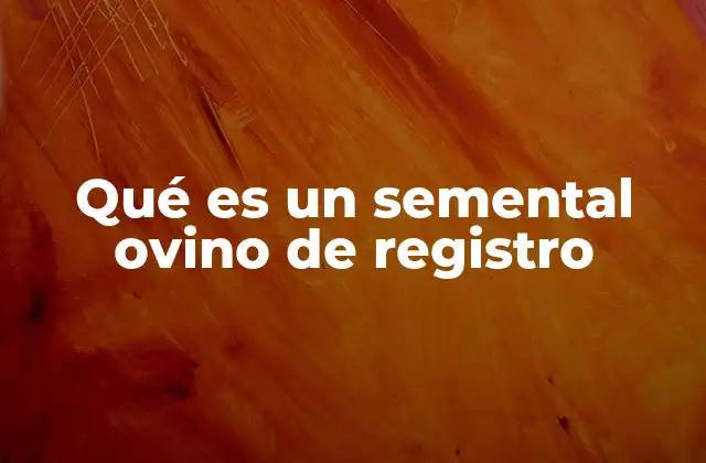 Qué es un Semental Ovino de Registro