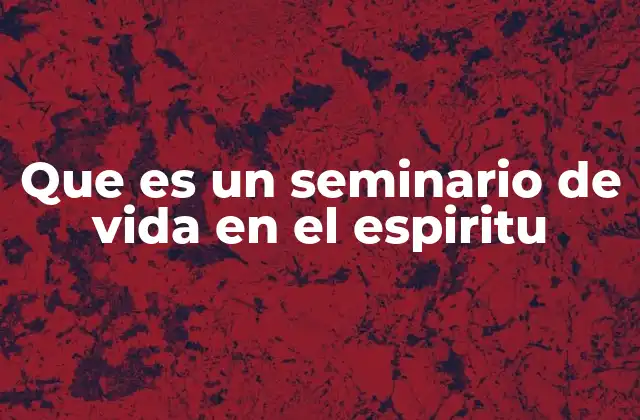 Que es un Seminario de Vida en el Espiritu