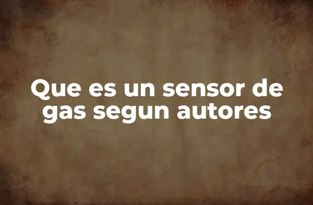 Que es un Sensor de Gas Segun Autores