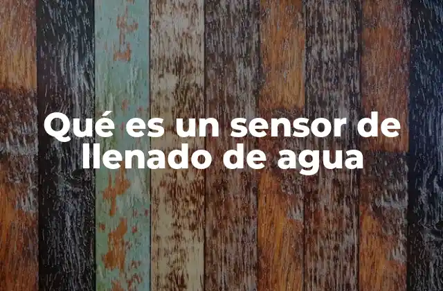 Qué es un Sensor de Llenado de Agua