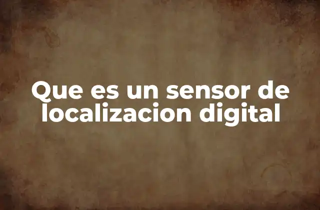 Que es un Sensor de Localizacion Digital