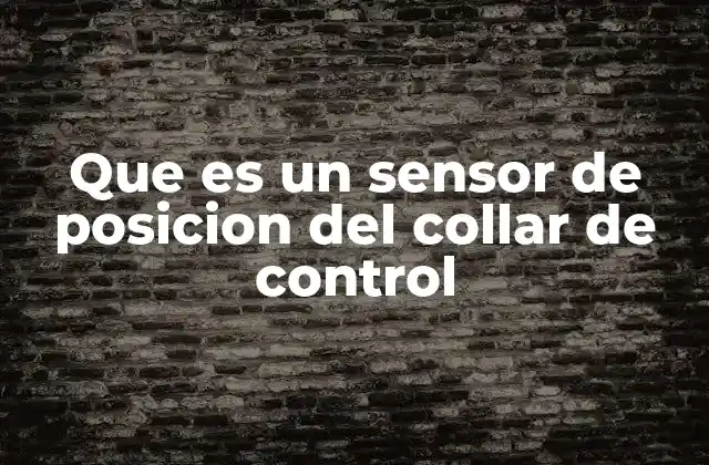 Que es un Sensor de Posicion Del Collar de Control