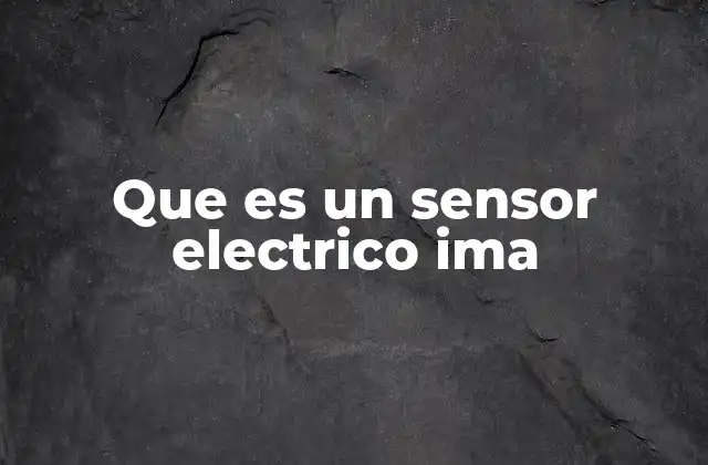 Componentes y funcionamiento de los sensores eléctricos IMA