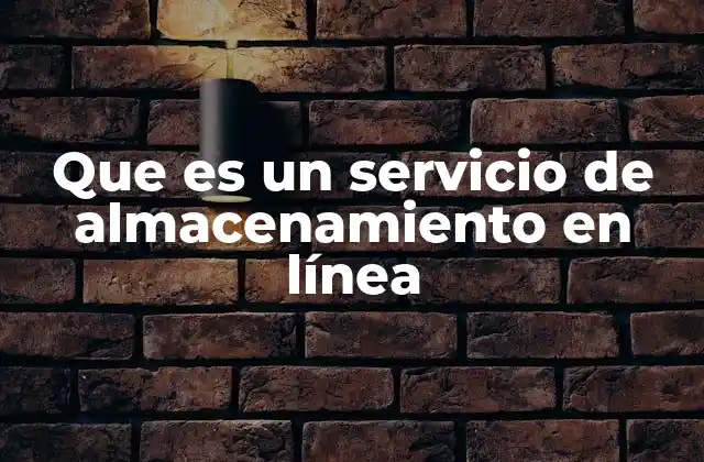 Que es un Servicio de Almacenamiento en Línea
