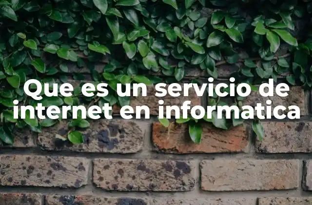Que es un Servicio de Internet en Informatica