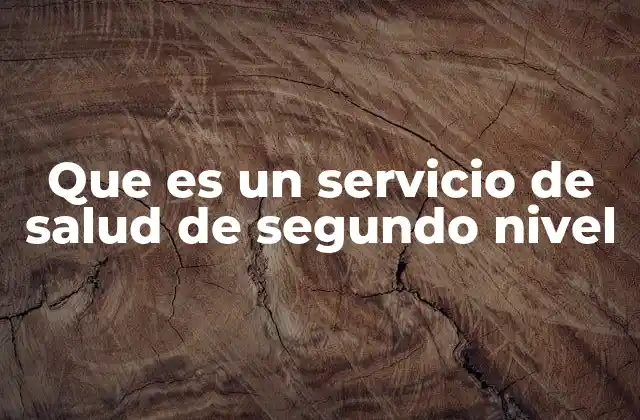 Que es un Servicio de Salud de Segundo Nivel 2 La importancia de la atención intermedia en el sistema de salud