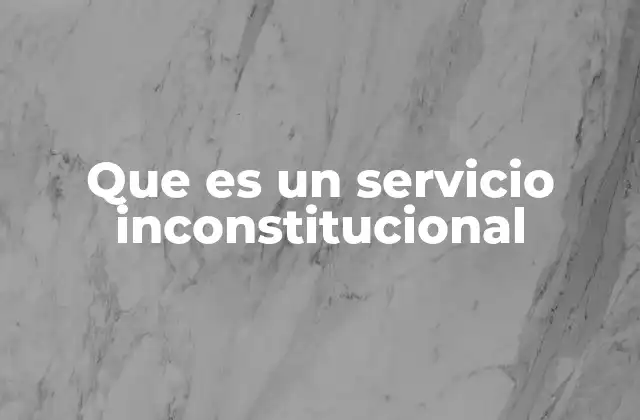 Que es un Servicio Inconstitucional 2 El rol de las normas y la Constitución en la definición de un servicio inconstitucional