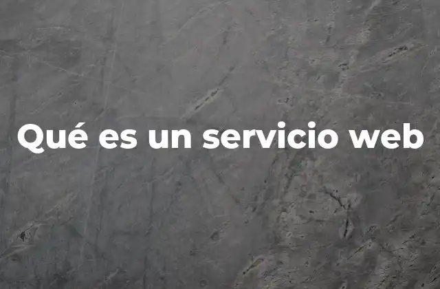 Qué es un Servicio Web