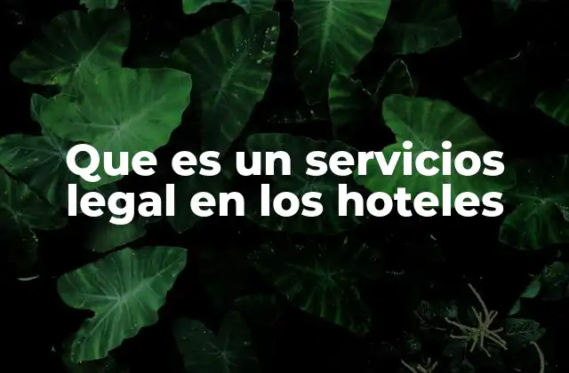Que es un Servicios Legal en los Hoteles