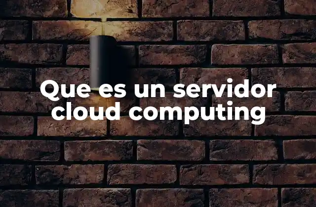 Que es un Servidor Cloud Computing