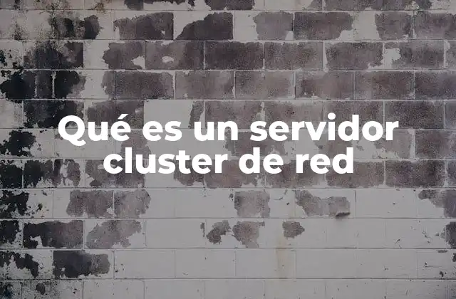 Qué es un Servidor Cluster de Red