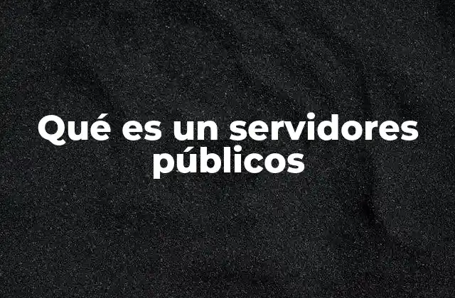 Qué es un Servidores Públicos