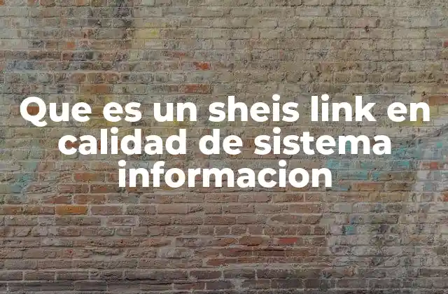 Que es un Sheis Link en Calidad de Sistema Informacion