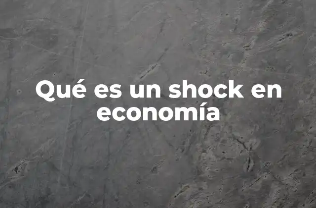Qué es un Shock en Economía