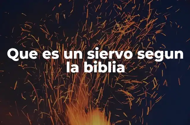 Que es un Siervo Segun la Biblia