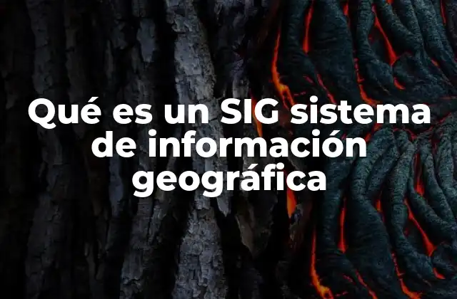 Qué es un Sig Sistema de Información Geográfica