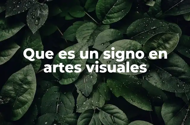 Que es un Signo en Artes Visuales
