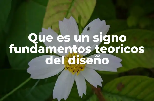 Que es un Signo Fundamentos Teoricos Del Diseño
