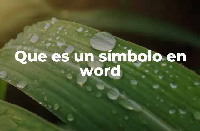 Que es un Símbolo en Word