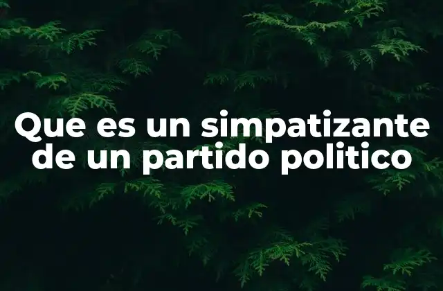 Que es un Simpatizante de un Partido Politico