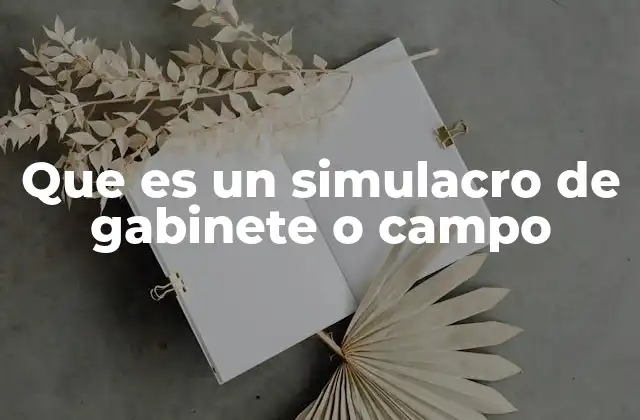 Que es un Simulacro de Gabinete o Campo 2 La importancia de los ejercicios de preparación ante emergencias