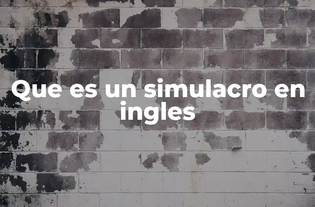 Que es un Simulacro en Ingles