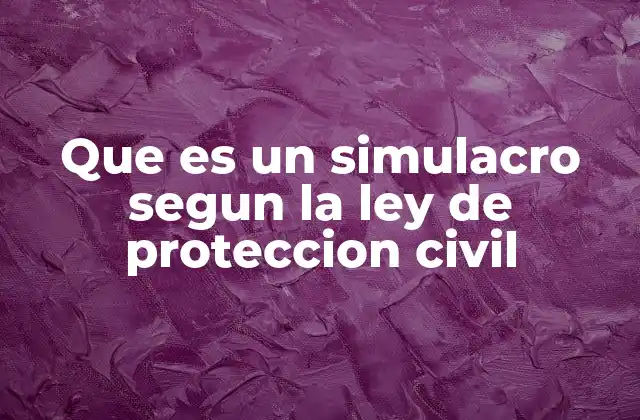 Que es un Simulacro Segun la Ley de Proteccion Civil